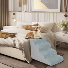 High Density Foam Dog Stairs For High Bed Sofa, 3/4/5 Steps Stairs Washable Cover