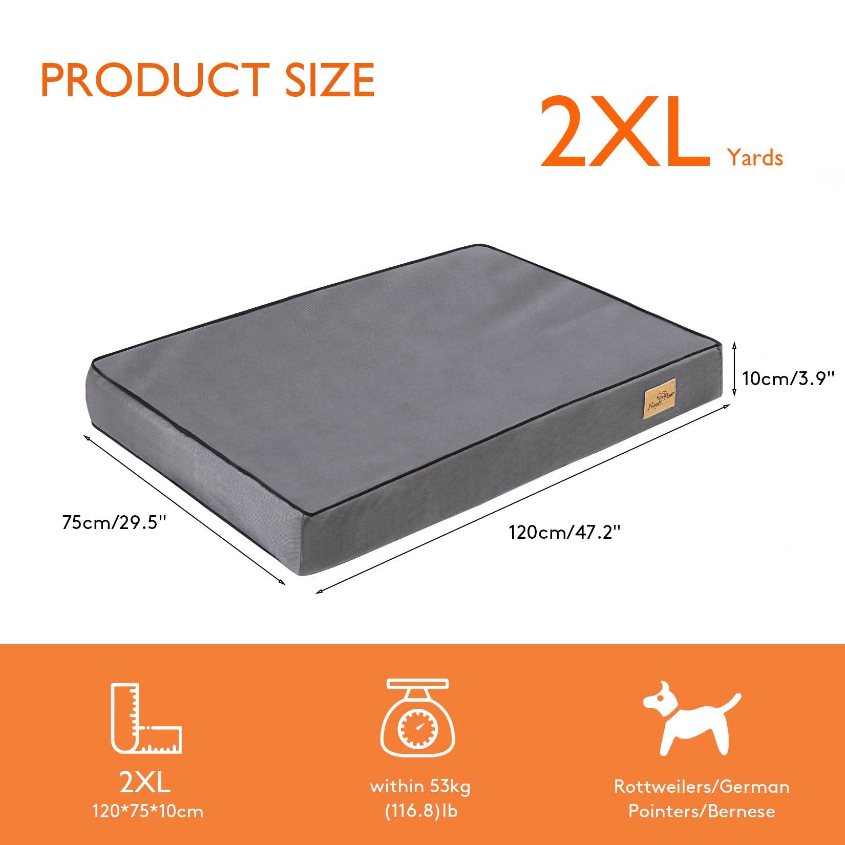 BingoPaw Extra Large Dog Bed Orthopedic Sponge with Washable Cover - Image 3