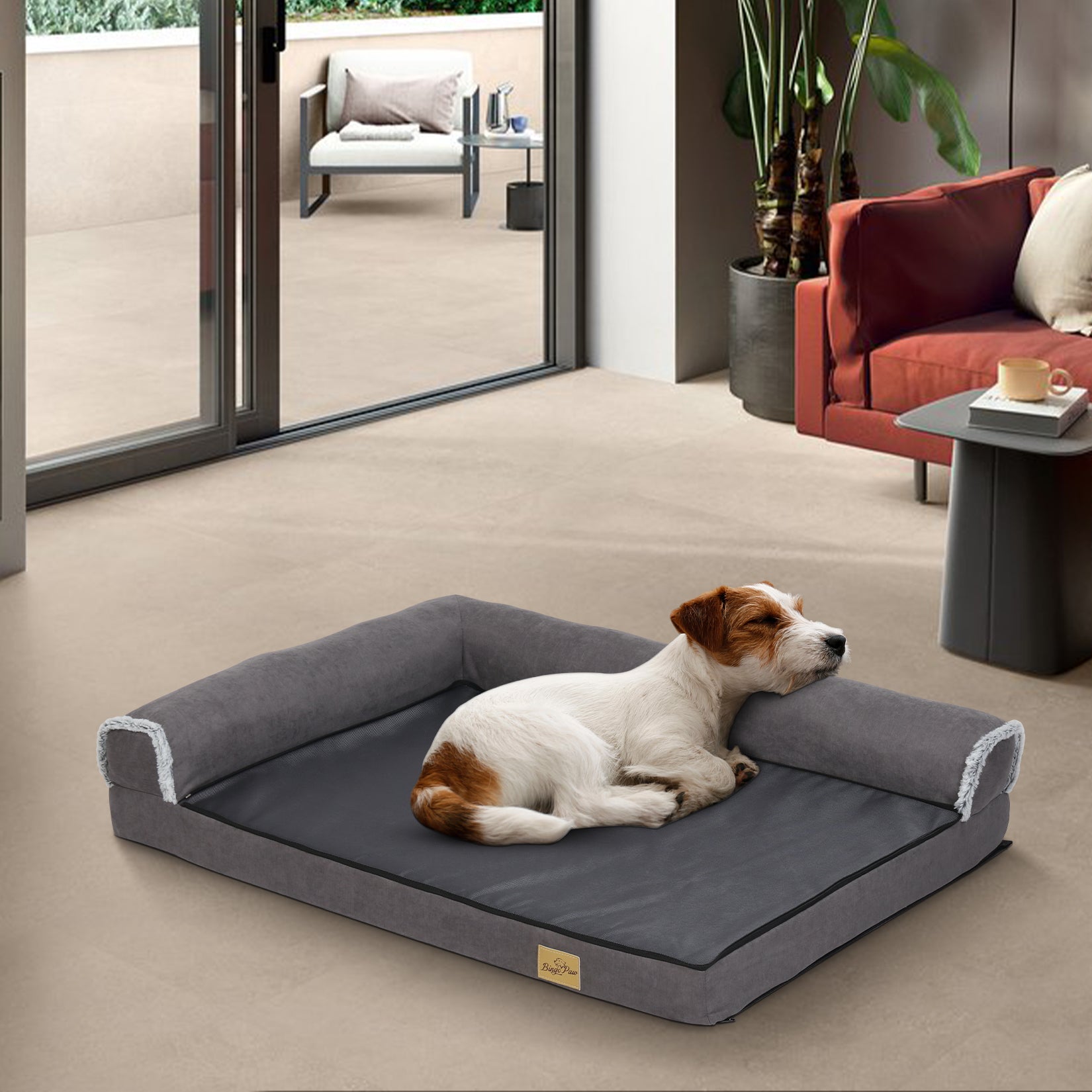 Orthopedic Sponge Pet Bed Warm Faux Fur Sofa Bed with Removable Cover - Image 4