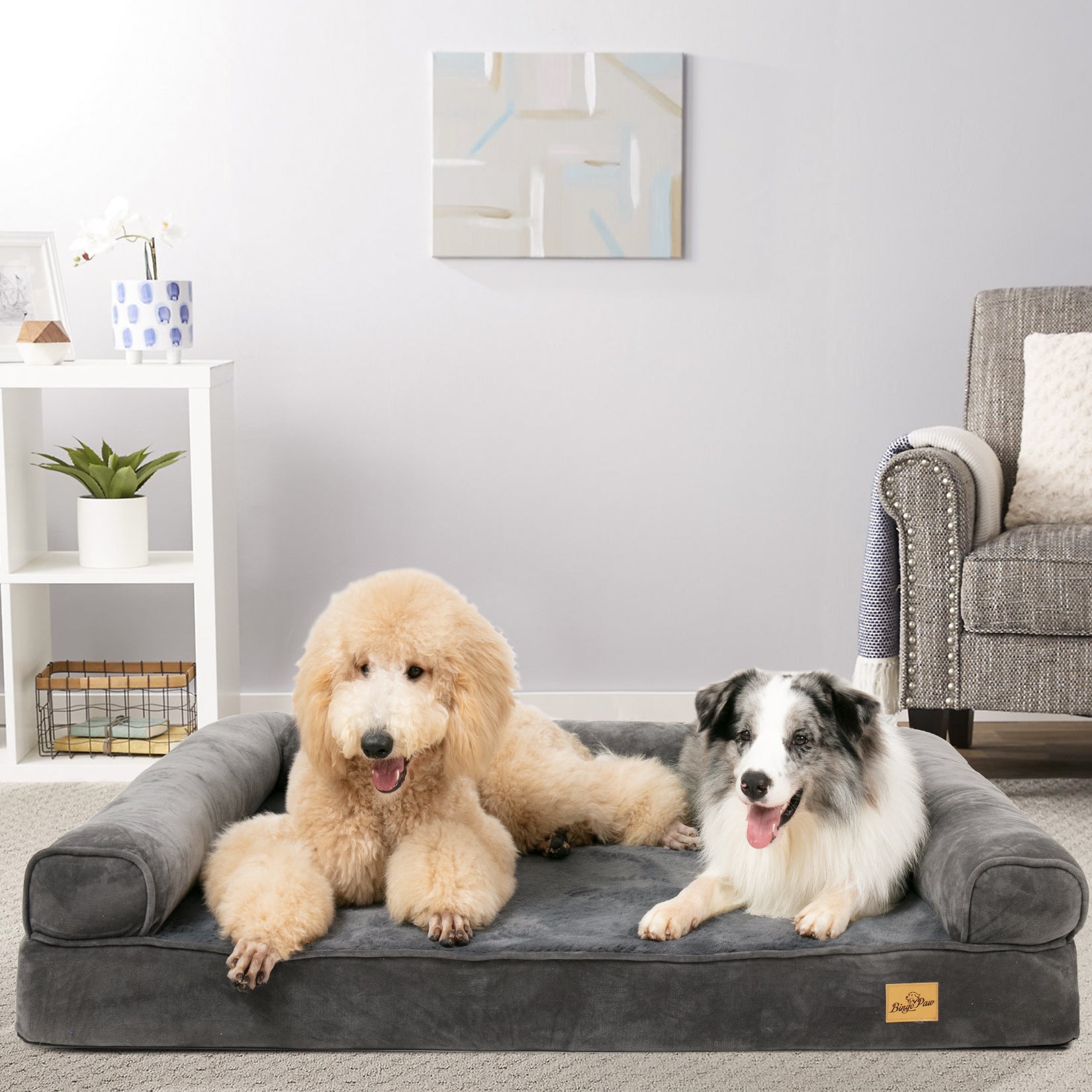 Large Orthopedic Sofa Dog Bed Pet Couch with Washable Cover - Image 3