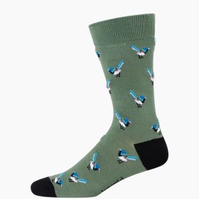  Mens Blue Wren Bamboo Sock - Khaki