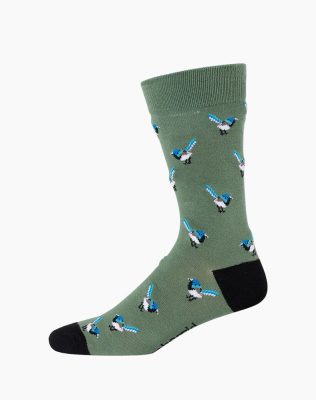  Mens Blue Wren Bamboo Sock - Khaki