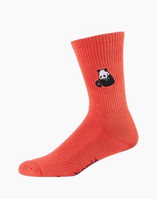 MENS PANDA ZOO CONSERVATION SOCK - BRICK