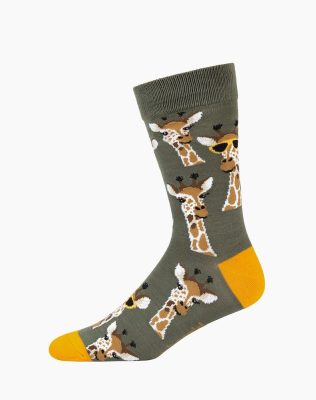  Mens Cool Giraffe Bamboo Sock