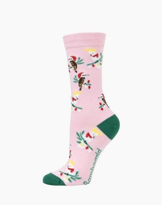  Womens Aussie Xmas Birds Bamboo Sock