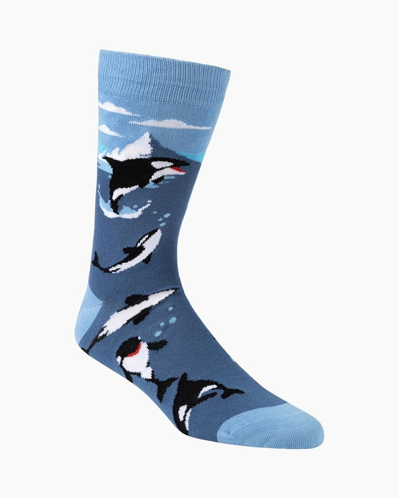 Mens Orca Whale Bamboo Socks - Blue - Image 3