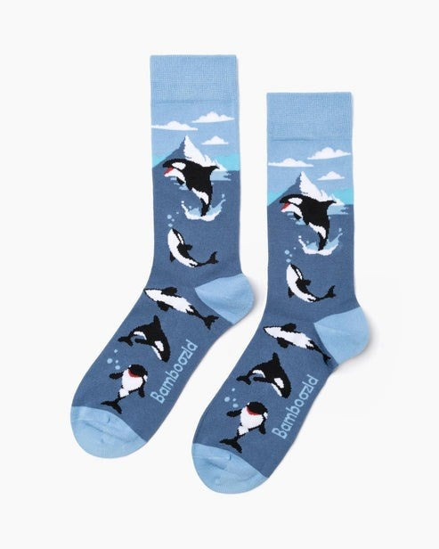 Mens Orca Whale Bamboo Socks - Blue - Image 2