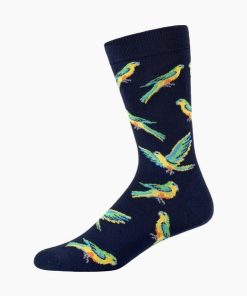  Mens Orange Bellied Parrot Bamboo Sock Navy