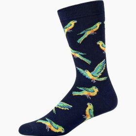  Mens Orange Bellied Parrot Bamboo Sock Navy