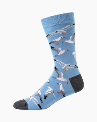  Mens Seagulls Bamboo Sock - Sky
