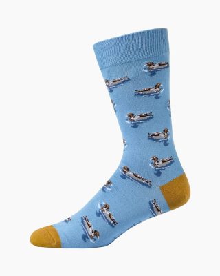 Mens Wood Duck Bamboo Sock - Sky