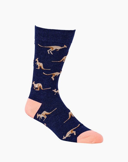Mens Kangaroo Bamboo Sock Navy - Image 2