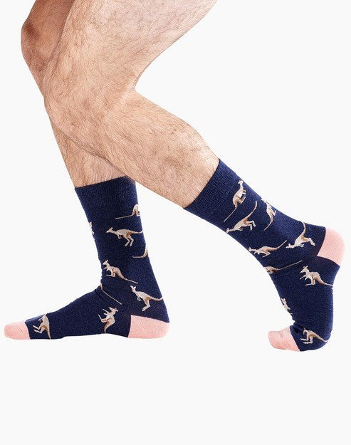 Mens Kangaroo Bamboo Sock Navy - Image 3