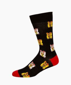  Mens Maneki-Neko Bamboo Sock