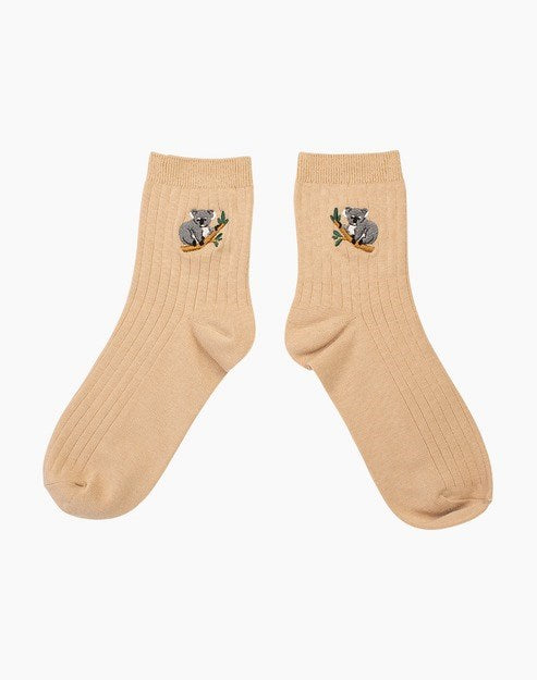 Womens Quarter Crew Koala bamboo Sock - Sand - Image 2