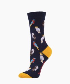  Womens Aussie Birds Bamboo Sock Navy