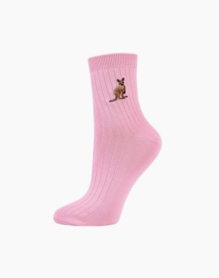  Womens Quarter Crew Rock Wallaby Bamboo Sock