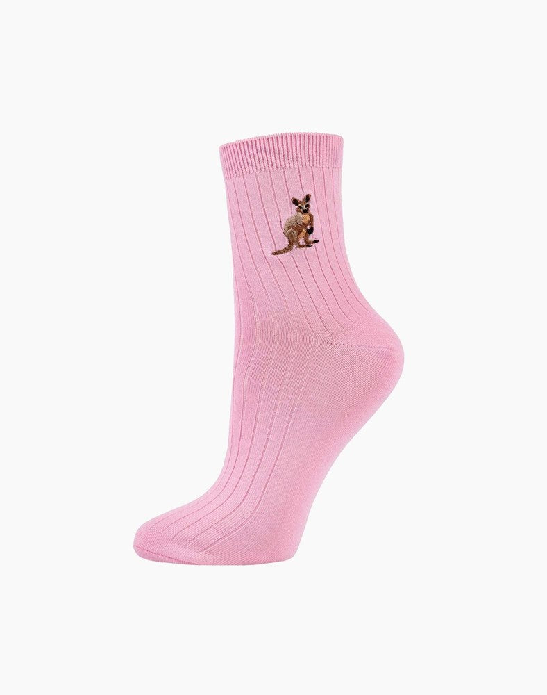 Womens Quarter Crew Rock Wallaby Bamboo Sock