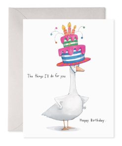 Goose Cake Hat Birthday Card