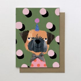  Greeting Card Dotty Happy Birthday Dog Blue Hat