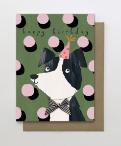  Greeting Card Dotty Happy Birthday Dog Pink Hat