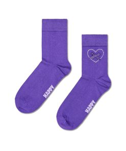  Bow Heart 1/2 Crew Sock (5300)  Size SM