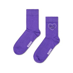  Bow Heart 1/2 Crew Sock (5300)  Size SM