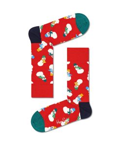  Snowman Sock Red