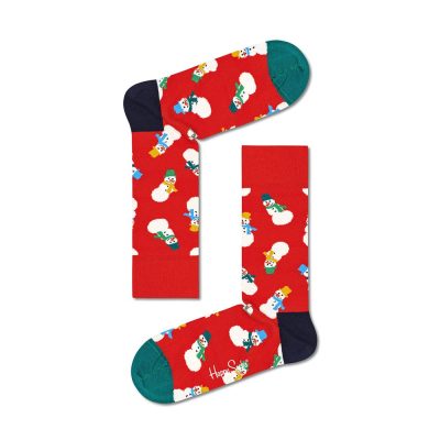  Snowman Sock Red