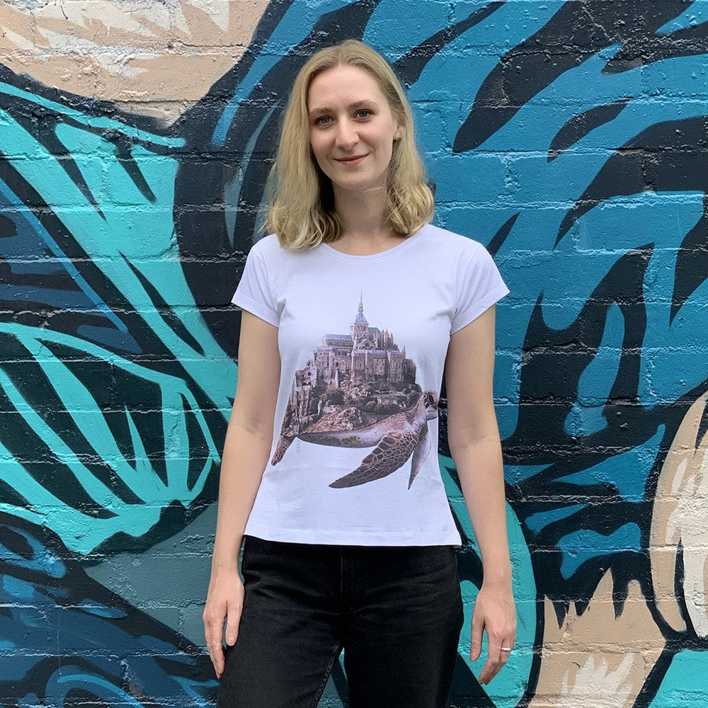 Turtle Town White Womens Tee - Image 2