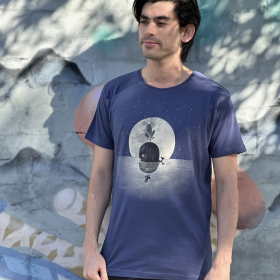 WhaleMoon Dusky Blue Mens Tee