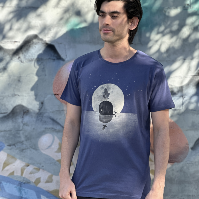 WhaleMoon Dusky Blue Mens Tee