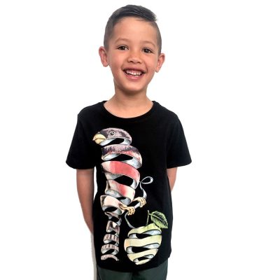 Surrealist Bird Charcoal Kids Tee