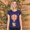 Ballooning Wombat Dusky Blue Womens Tee