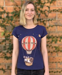 Ballooning Wombat Dusky Blue Womens Tee