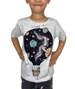 Interstellar Journey Grey Marle Kids Tee
