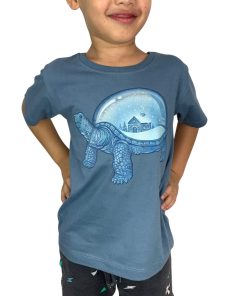 Turtle Home Steel Blue Kids Tee