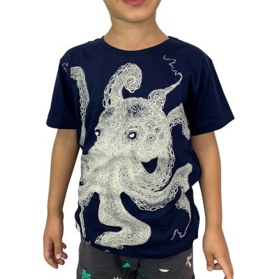 Octopus Lines Navy Kids Tee