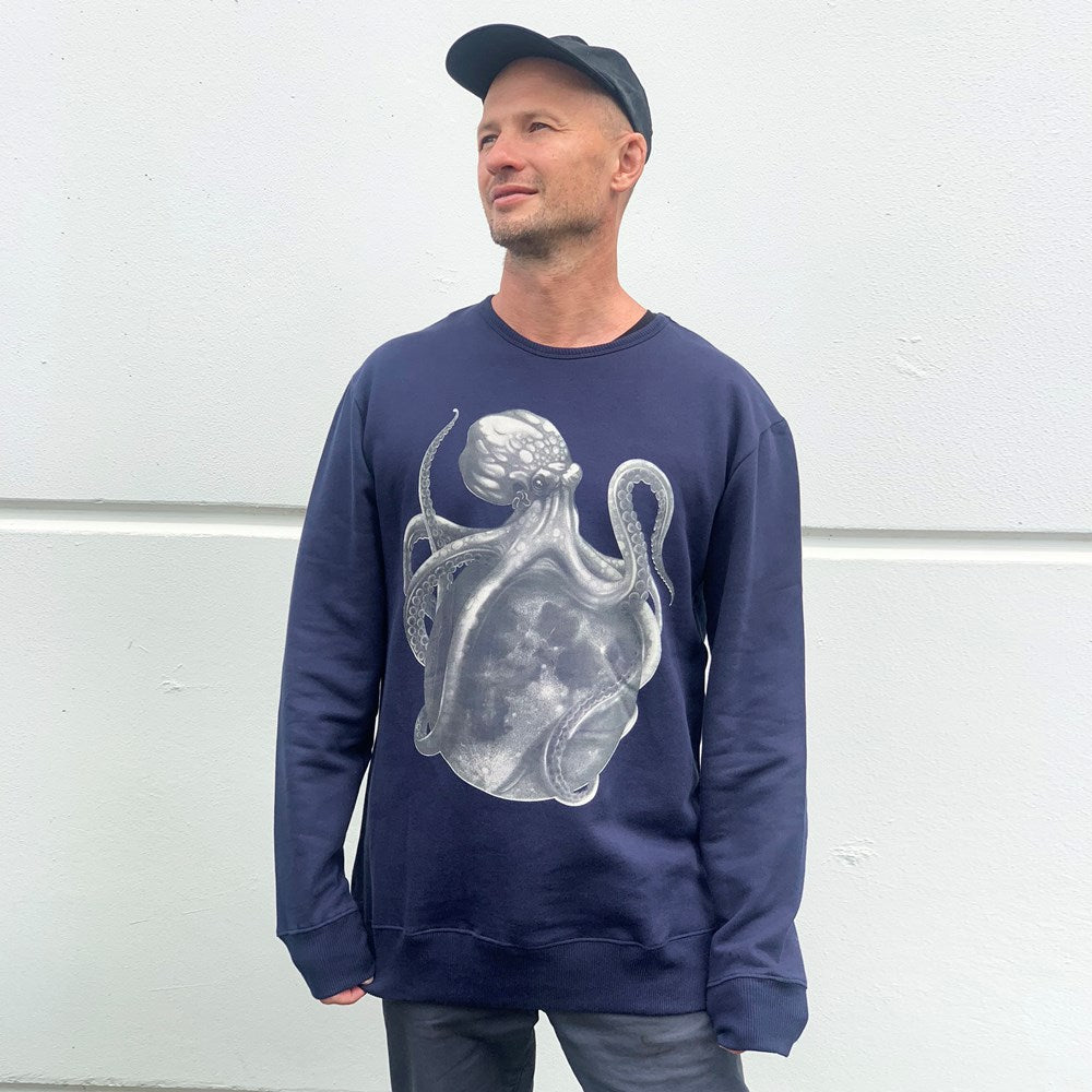 Lunar Octopus Navy Mens Jumper