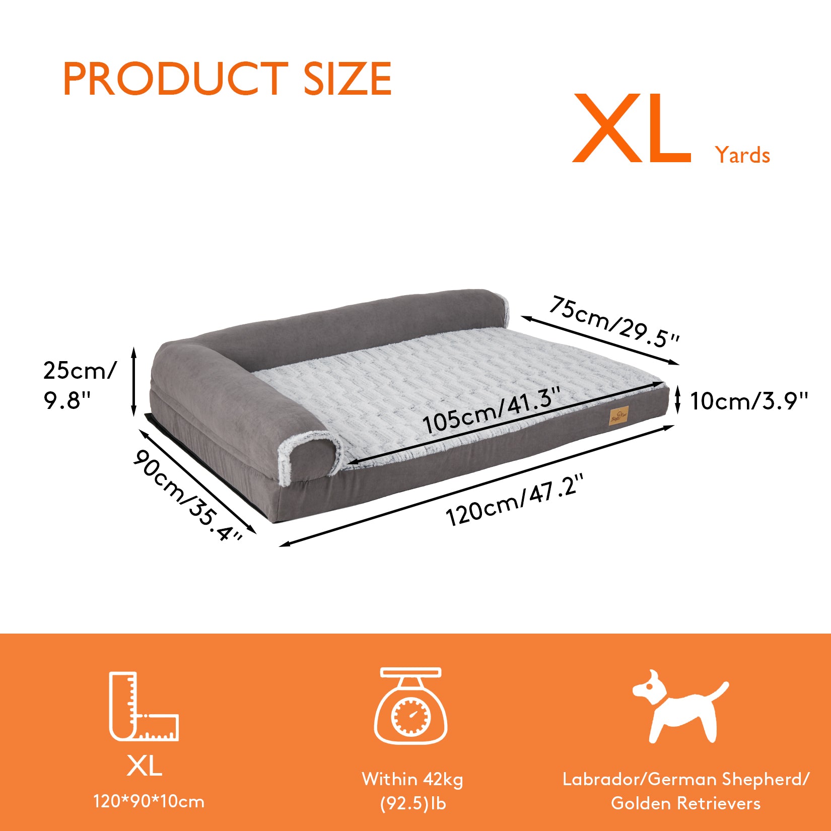 Orthopedic Sponge Pet Bed Warm Faux Fur Sofa Bed with Removable Cover - Image 5