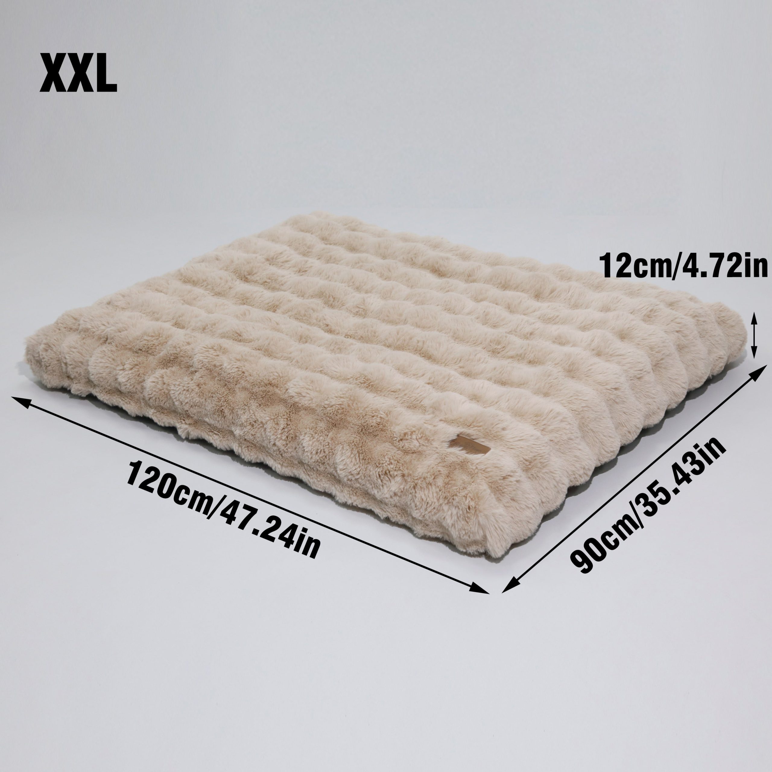 2025 Fluffy Deluxe Plush Dog Bed with Supportive Base Comfort Pet Sleeping Mat Crate Bed with Removable Cover for Different Sizes Dogs Breeds - Image 5