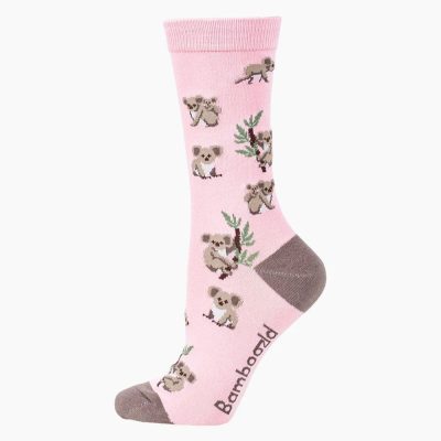  Womens Koala Pink Bamboo Sock