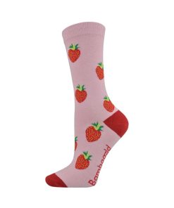  Womens Strawberry Bamboo Sock