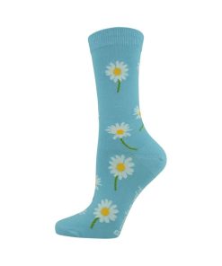  Womens Daisy Light Blue Bamboo Sock