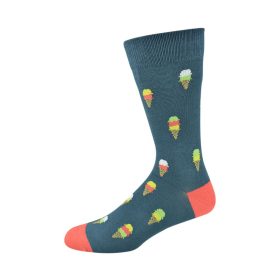  Mens Ice Cream Blue Bamboo Sock