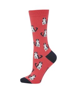  Womens Cat Lady Rose Bamboo Sock