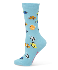  Womens Aquarium Sky Blue Bamboo Sock