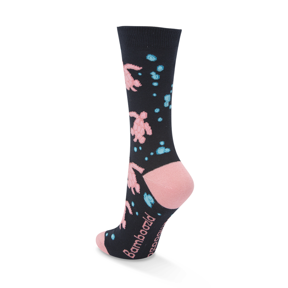 Womens Sea Turtle Navy Bamboo Sock - Image 3