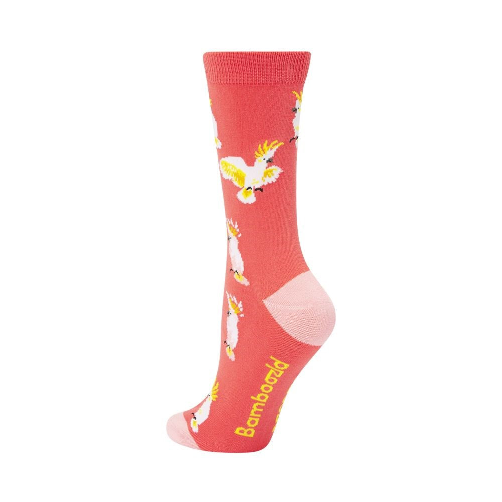 Womens Cockatoo Coral Bamboo Sock - Image 3