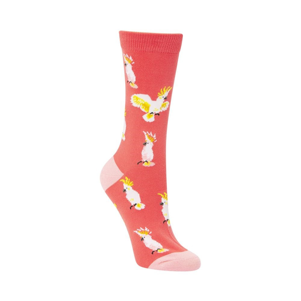 Womens Cockatoo Coral Bamboo Sock - Image 2